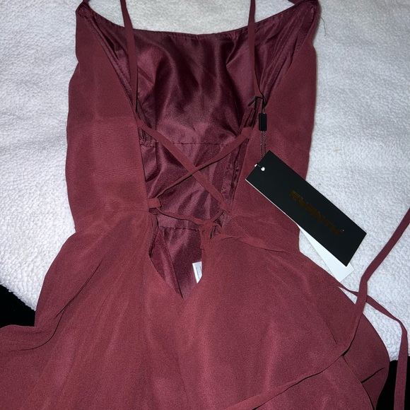 A-line Square Floor-Length Chiffon Prom Bridesmaids Wedding Formal Dresses - Picture 4 of 7